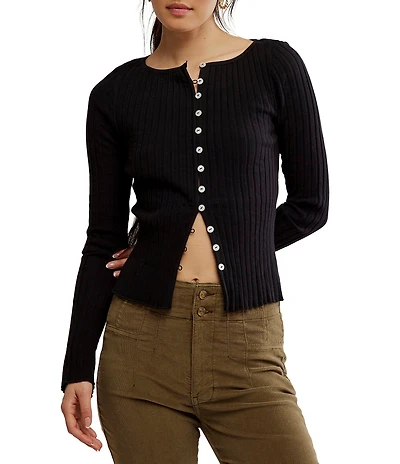 Free People Tilly Crew Neckline Long Sleeve Top