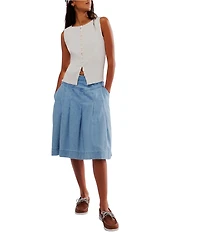Free People Tilly Ribbed Knit Crew Neck Sleeveless Fitted Vest
