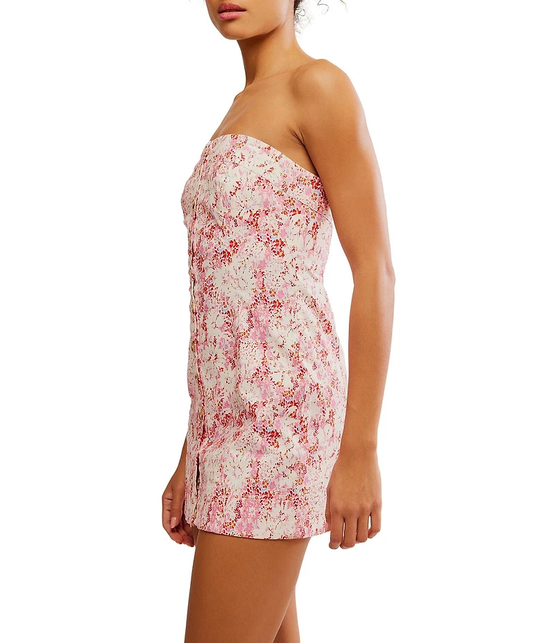 Free People Tomas Printed Strapless Mini Dress