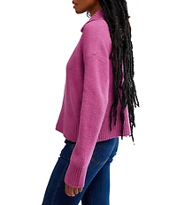 Free People Trading Up Collared Neckline Long Sleeve Polo Sweater