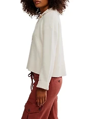 Free People Trading Up Collared Neckline Long Sleeve Polo Sweater