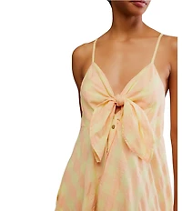 Free People Via Plaid Print V-Neck Sleeveless Button Front Midi Dress