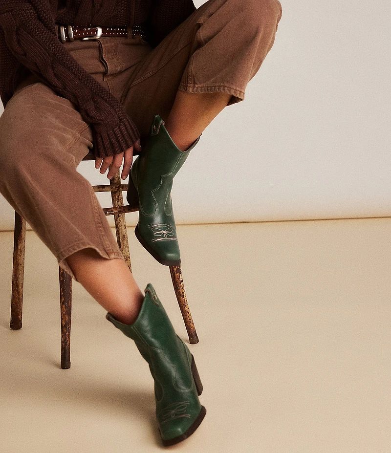 Free People Wandering Leather Western Booties