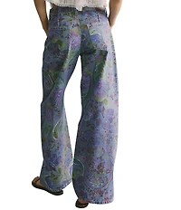 Free People We The Free Alter Ego Mid-Rise Wide-Leg Printed Denim Jeans