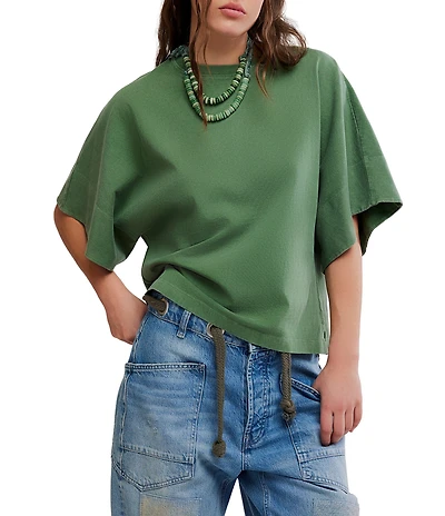Free People We The Free Atlas Boat Neck 3/4 Dolman Sleeve Tee