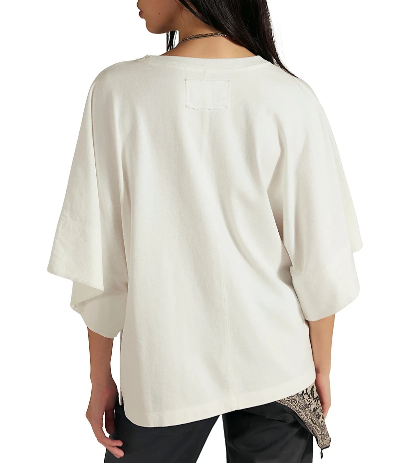 Free People We The Free Atlas Boat Neck 3/4 Dolman Sleeve Tee