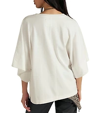 Free People We The Free Atlas Boat Neck 3/4 Dolman Sleeve Tee