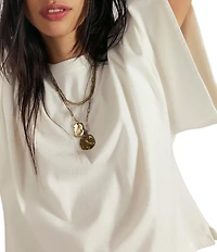 Free People We The Free Atlas Boat Neck 3/4 Dolman Sleeve Tee