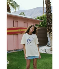 Free People We The Free Best Coast Mermaid Graphic Crew Neck Short Sleeve Tee