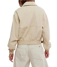 Free People We The Free Birdie Collared Long Sleeve Bomber Jacket