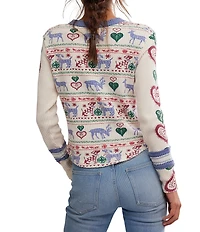 Free People We The Free Blissful Printed Scoop Neck Long Sleeve Layering Tee