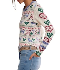 Free People We The Free Blissful Printed Scoop Neck Long Sleeve Layering Tee