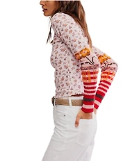 Free People We The Free Bold Bowery Cuff Mock Neck Long Sleeve Knit Top