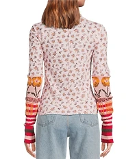 Free People We The Free Bold Bowery Cuff Mock Neck Long Sleeve Knit Top