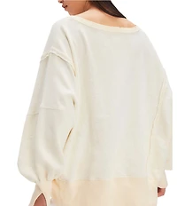 Free People We The Free Camden Sardine Graphic Scoop Neck Long Sleeve Pullover Top