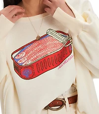 Free People We The Free Camden Sardine Graphic Scoop Neck Long Sleeve Pullover Top