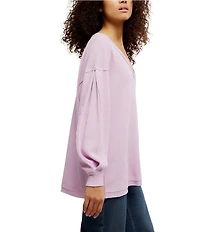 Free People We The Free Coast 2 Coast Scooped Neck Long Sleeve Waffle Knit Thermal
