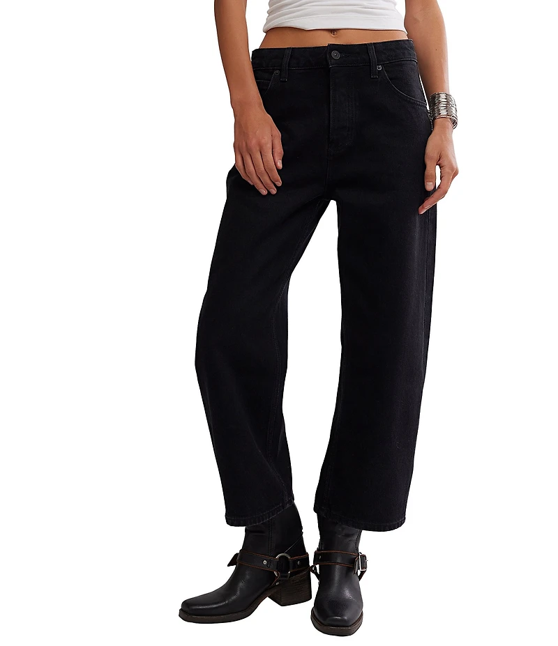 Free People We The Free Deep Trance Dropped Denim High Rise Wide Leg Boyfriend Jeans
