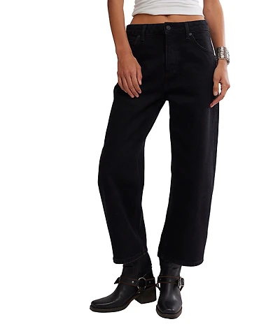 Free People We The Free Deep Trance Dropped Denim High Rise Wide Leg Boyfriend Jeans