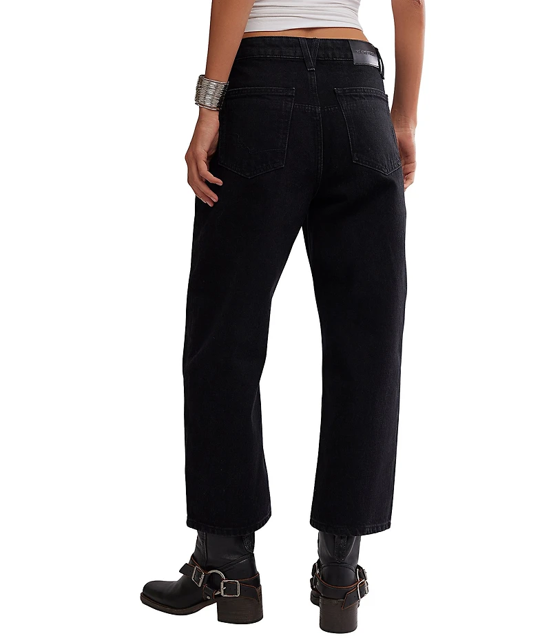 Free People We The Free Deep Trance Dropped Denim High Rise Wide Leg Boyfriend Jeans