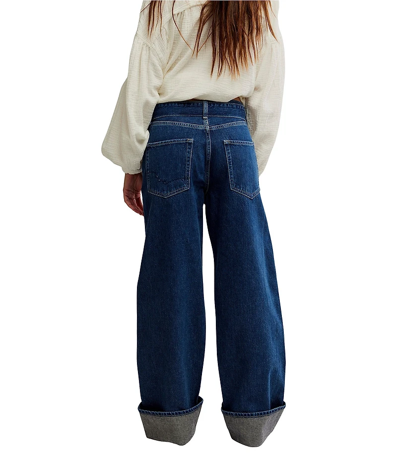 Free People We The Free East Bay Belted High Rise Cuffed Hem Jeans