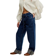 Free People We The Free East Bay Belted High Rise Cuffed Hem Jeans