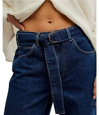 Free People We The Free East Bay Belted High Rise Cuffed Hem Jeans
