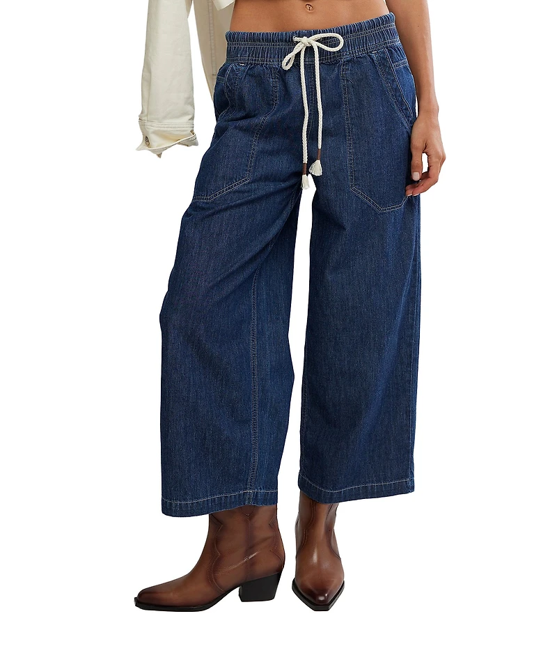 Free People We The Free Easy Peasy Pull-On Boyfriend Denim Jeans