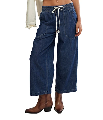 Free People We The Free Easy Peasy Pull-On Boyfriend Denim Jeans