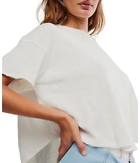 Free People We The Free Elsie Swing Boat Neck Short Sleeve Cropped Tee