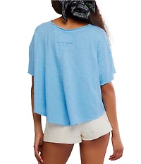 Free People We The Free Elsie Swing Boat Neck Short Sleeve Cropped Tee