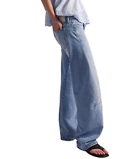 Free People We The Free Fable Art School Low Rise Twisted Bowed Leg Denim Jeans