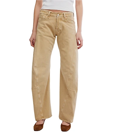 Free People We The Free Fable Low-Rise Twisted Bowed Leg Denim Jeans