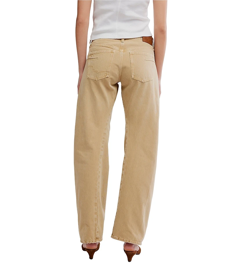 Free People We The Free Fable Low-Rise Twisted Bowed Leg Denim Jeans