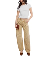 Free People We The Free Fable Low-Rise Twisted Bowed Leg Denim Jeans