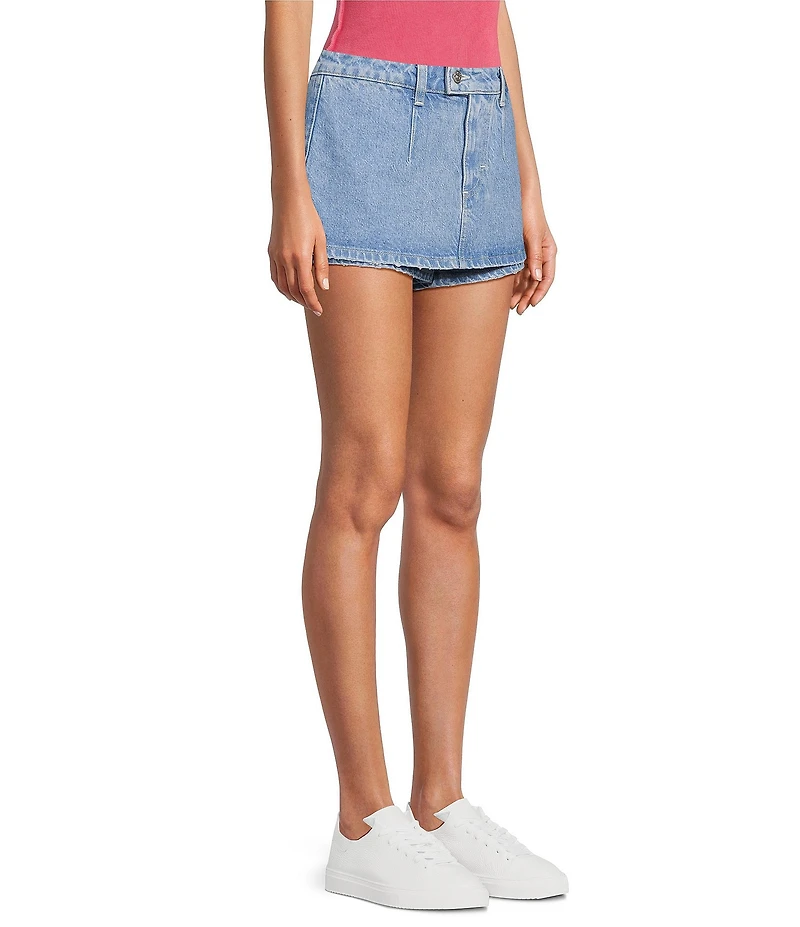 Free People We The Free Galivanting Peekaboo Denim Micro Skort