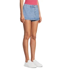 Free People We The Free Galivanting Peekaboo Denim Micro Skort