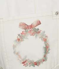 Free People We The Free Good Luck Printed Mid-Rise Barrel Jeans