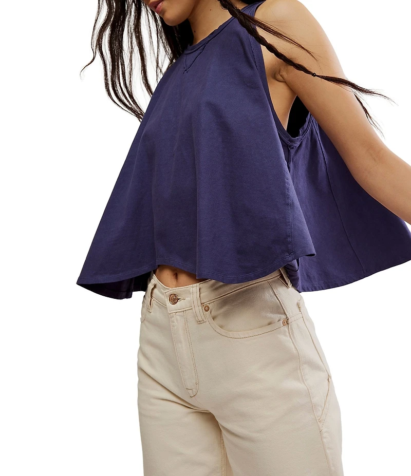 Free People We The Free Hialeah Scoop Neck Sleeveless Flowy Tee