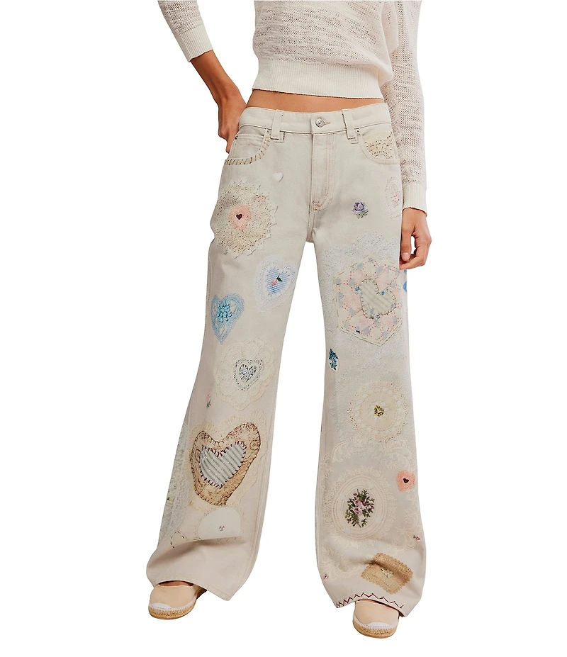 Free People We The Free Illusion Printed Straight Leg Jeans