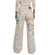 Free People We The Free Illusion Printed Straight Leg Jeans