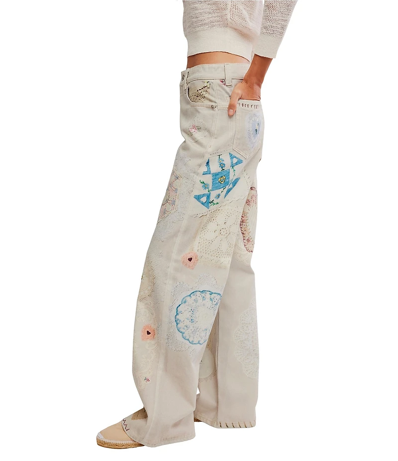 Free People We The Free Illusion Printed Straight Leg Jeans