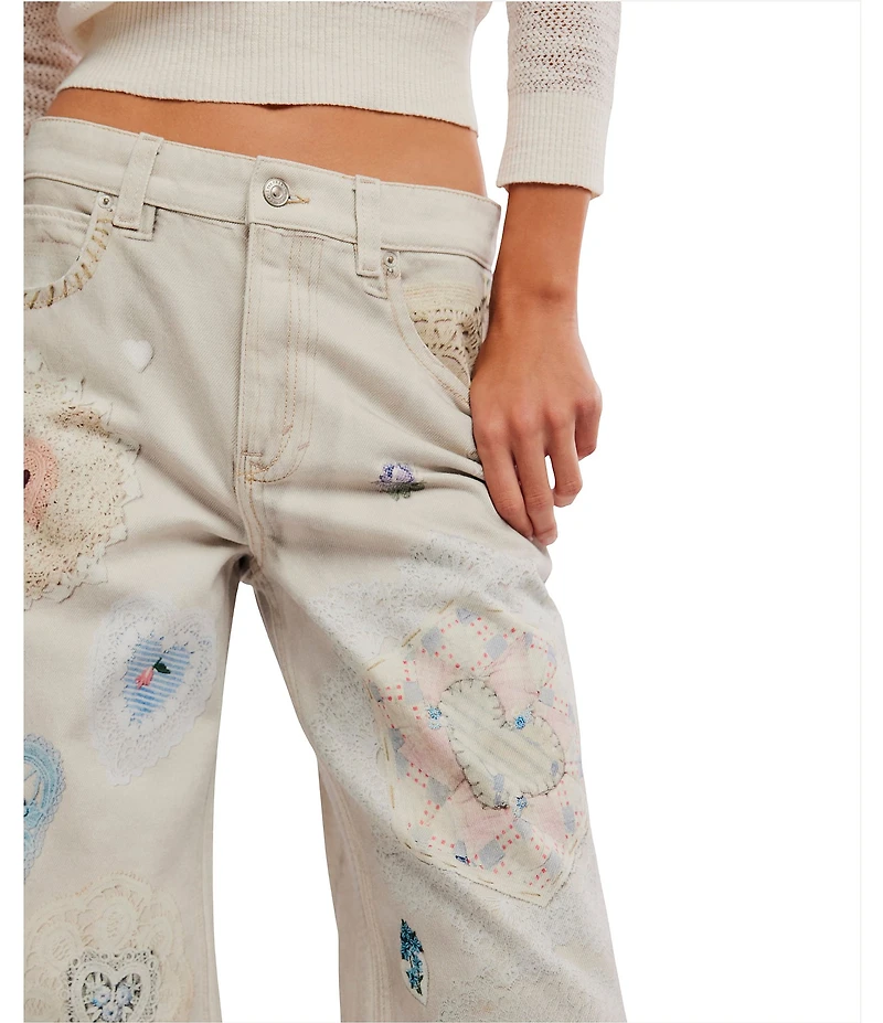 Free People We The Free Illusion Printed Straight Leg Jeans