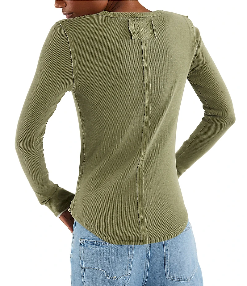 Free People We The Free Jamie V-Neck Long Sleeve Henley Top