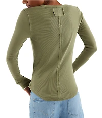 Free People We The Free Jamie V-Neck Long Sleeve Henley Top