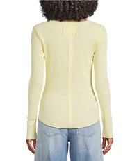 Free People We The Free Jamie V-Neck Long Sleeve Henley Top