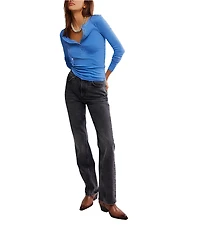 Free People We The Free Jamie V-Neck Long Sleeve Henley Top