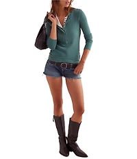 Free People We The Free Jamie V-Neck Long Sleeve Henley Top