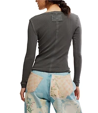 Free People We The Free Jamie V-Neck Long Sleeve Henley Top