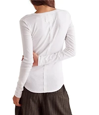 Free People We The Free Jamie V-Neck Long Sleeve Henley Top